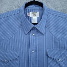 VTG RUDDOCK SHIRTS Made in USA Western Mens 18 Pearl Snap Lightweight Cowboy