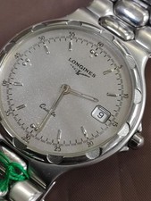 Longines Conquest L1.614.4 Gray Dial Quartz Men Watch Round Used Working