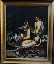 Unknown painter, probably copy after an old painting, nude study around 1960/70