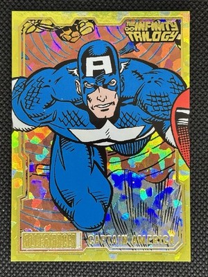 Captain America /149 Yellow Crackle Foil 2023 UD Marvel Allegiance #8
