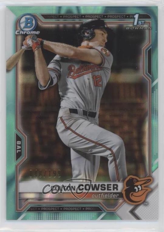 2021 Bowman Draft Chrome Aqua Lava Refractor 18/199 Colton Cowser #BDC-166 0qc2