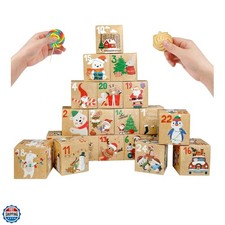24 Pcs DIY Christmas Advent Calendar Boxes for 2024, 24 Days Countdown Calend...
