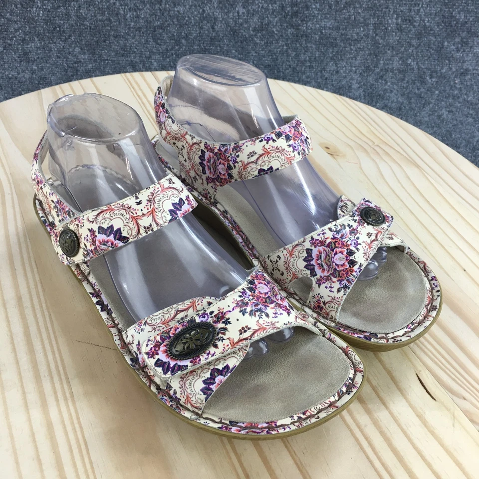 Sandalias Alegria Mujer 41 Muticolor Viena Correas al Tobillo Cuero Floral Informales Foto 3 de 4