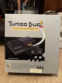 TurboGrafx-CD/TurboDuo video game system CIB complete w/ matching serial box, ++