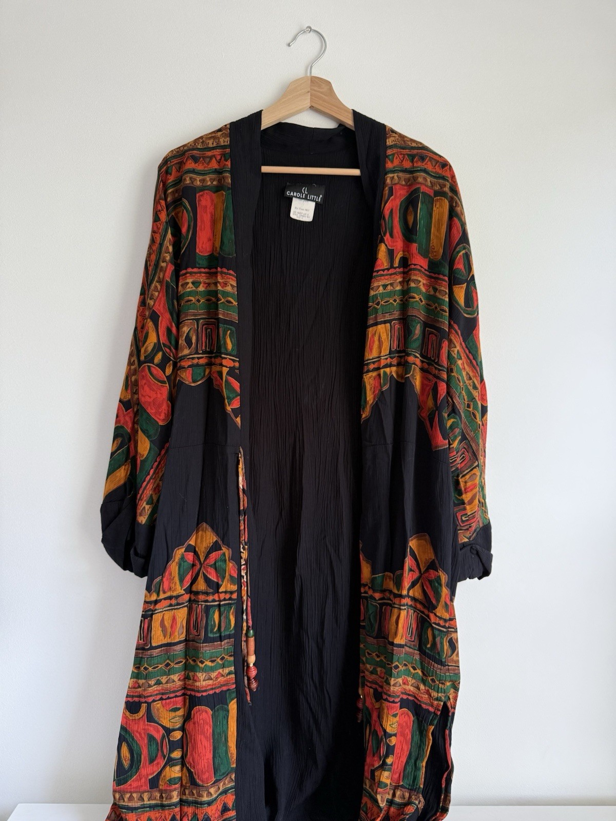 Vintage Carole Little Boho Kimono Duster Jacket – Ethnic Print