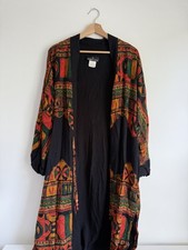 Vintage Carole Little Boho Kimono Duster Jacket   Ethnic Print