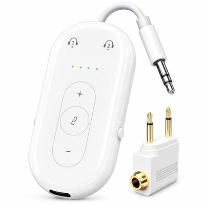 Bluetooth Audio Adapter for Earbuds, Dual Transmitter Receiver for TV & Car