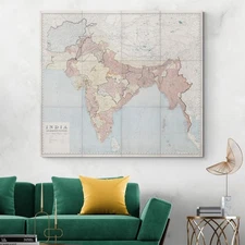 1915 Map of India – British Raj Provinces, Railroads & Colonial Political Print