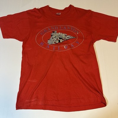 Vintage 90s Grand Canyon Railway T-Shirt Single Stitch Metallic Print Sz L