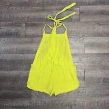 Acacia Romper Silk Petite One Piece Yellow Neon Cover Up Beach Vacation Resort