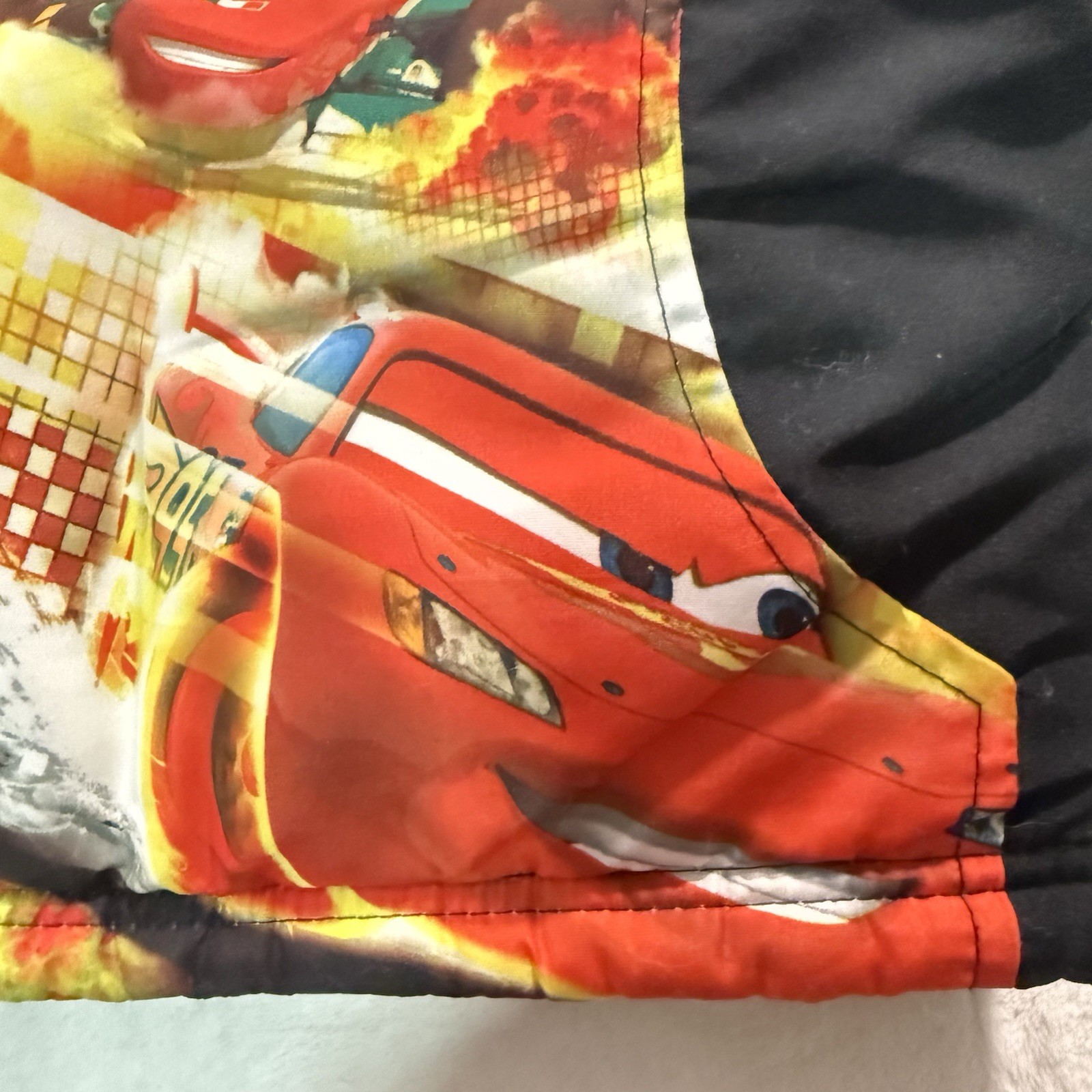 Disney Pixar Cars Lightning McQueen Puffer Jacket Coat Boys Size 2 Hooded Gray image 10