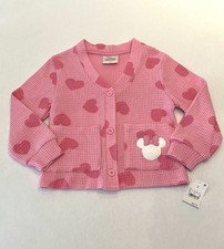 Disney Toddler Girl Minnie Mouse 5T Valentines Sweater Pink Heart Cardigan New