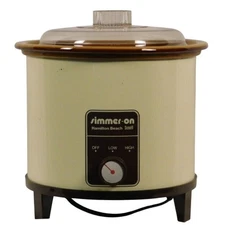Vintage Scovill Hamilton Beach Simmer-On 3 1/2 Qt Slow Cooker 439 Almond TESTED