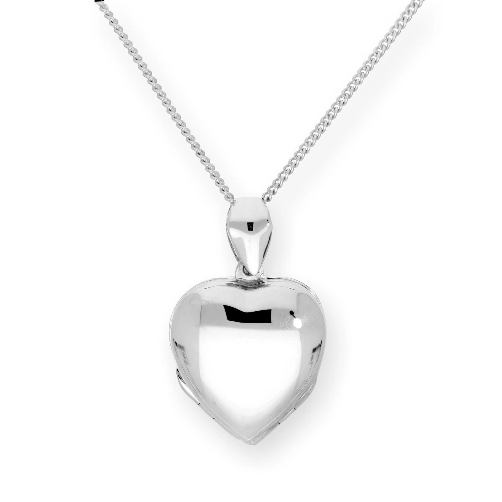 Sterling Silver 4 Photo Heart Family Locket on Chain 16 - 24 Inches