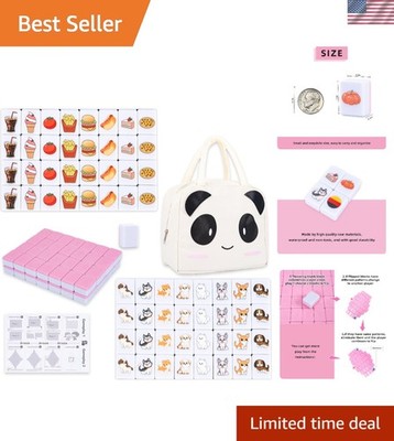 65-Count Seaside Escape Tiles - Easy-Play Mahjong Game with Panda Carry Bag