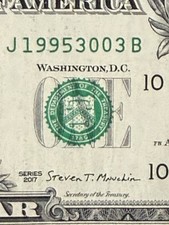 March 30, 1995 : 19953003 $1 One Dollar Bill Fancy Serial Number Birthday Note