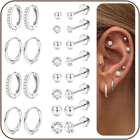 12 Paar Ohrringe Gold Set FüR Damen Chirurgenstahl Creolen Ohrstecker Gold Pierc