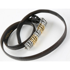 Vintage Vicenza Black Calfskin Leather Skinny Silver Gold Buckle Belt Size 30