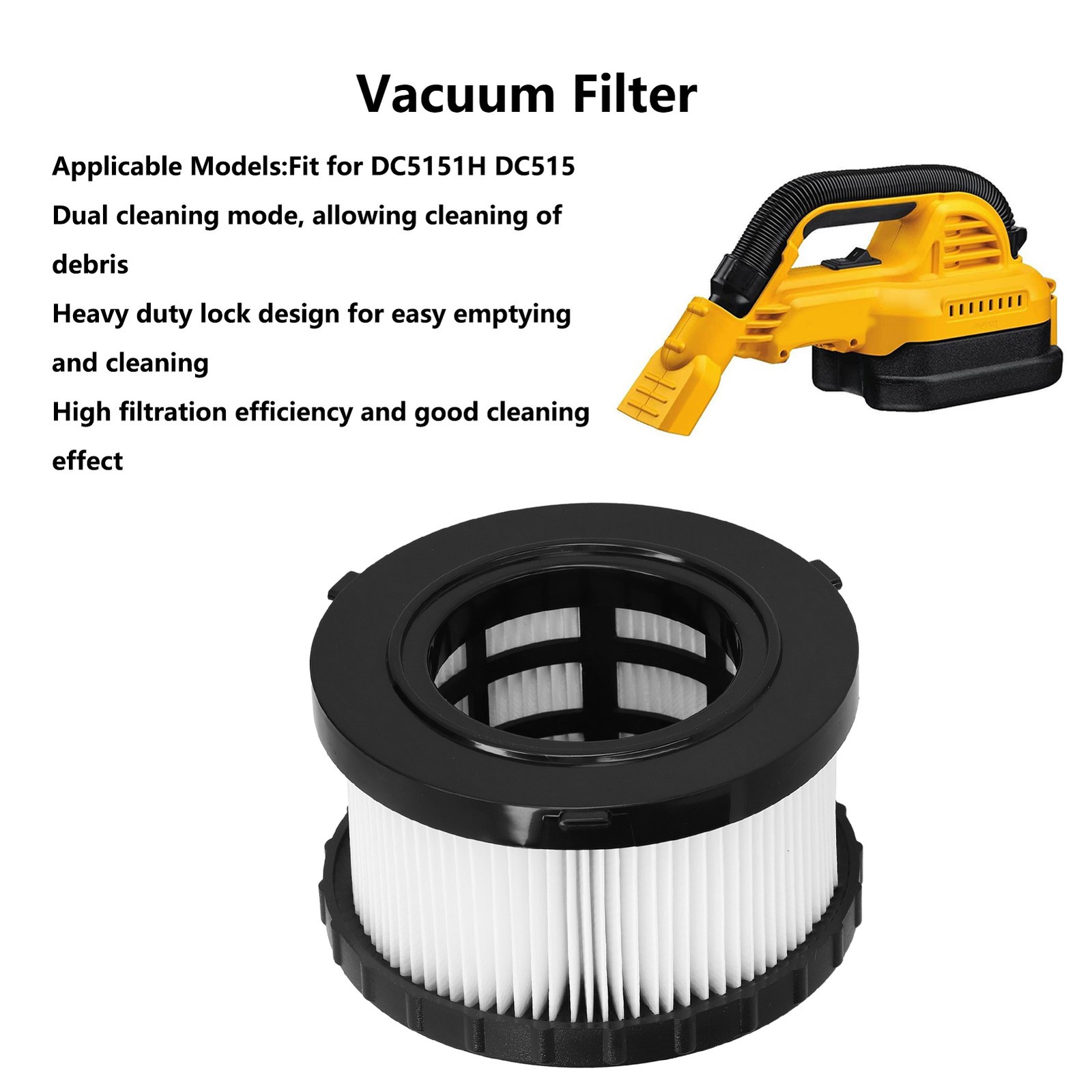 Air Filter Replacement High Efficiency Wet And Dry Vacuum Cleaner Accessory Fit