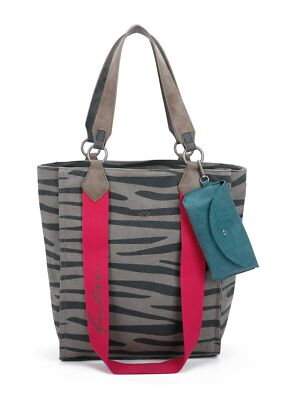 Fritzi aus Preußen Canvas Izzy02 Tote Schultertasche Tasche Zebra Wild khaki Neu