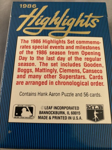BASEBALL CARDS 1986 Donruss Puzzle and Cards Highlights Pack - Picture 2 of 2