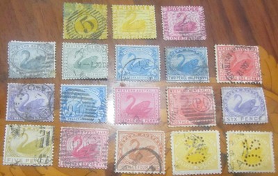 1863 +Western Australia MIXED SWNS USED MIXED POST MARKS x18 STAMPS | eBay
