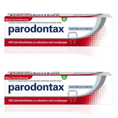 Parodontax Zahnpasta Zahncreme Natürlich Weiss 75ml 2er Pack,2x75ml,MHD:2027,OvP