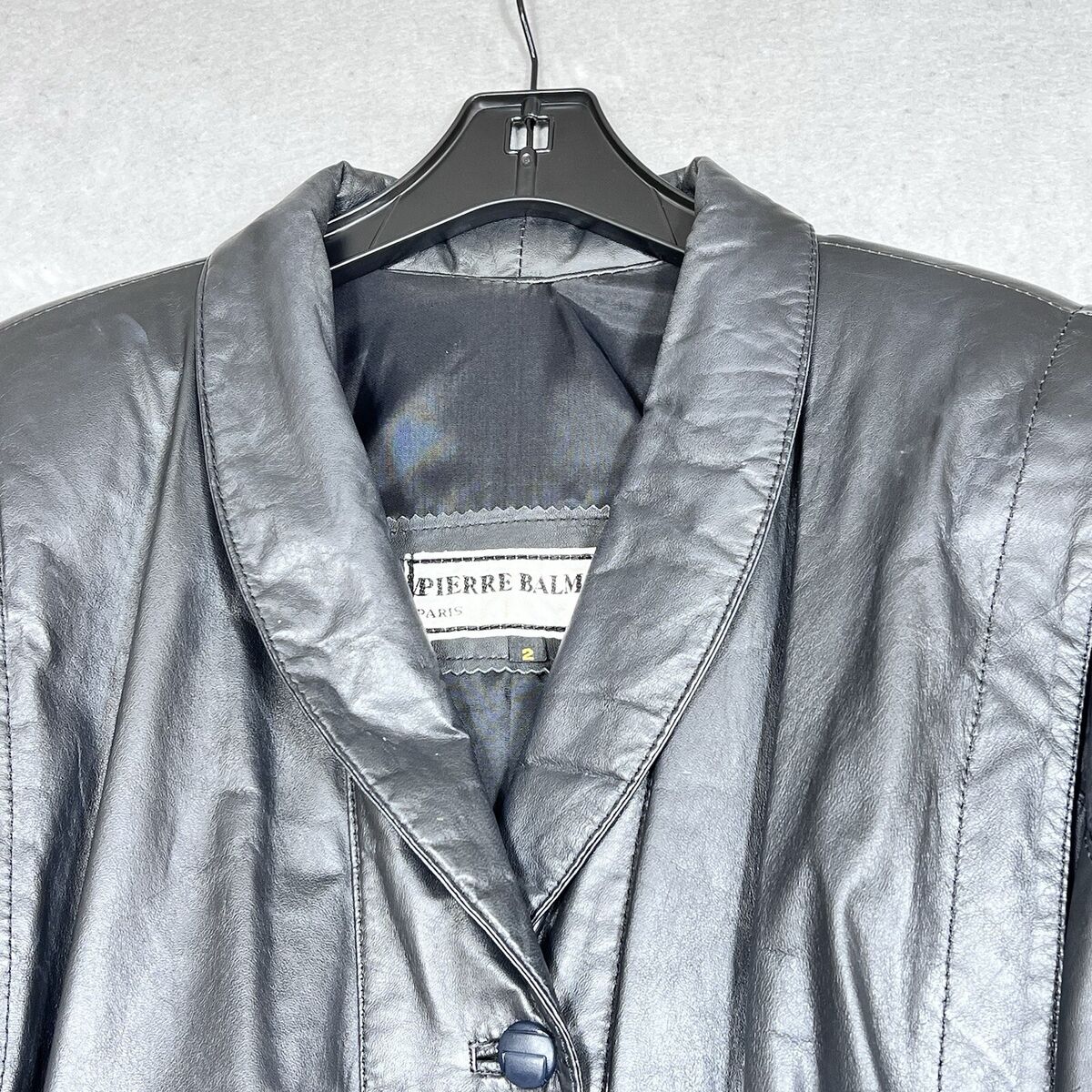 Vintage Pierre Balmain Jacket Womens Size 2 Black Leather Vintage Pierre Balmain Jacket Womens Size 2 Black Leather