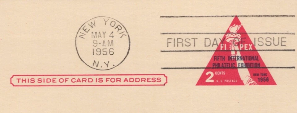 First Day Of Issue New York May 4 1956  Philatelic Exhibition Vintage Post Card - Image 2 of 3