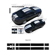 Ford Mustang w lip spoiler 2013+ Rally Stripes Graphic Kit - Gloss Black