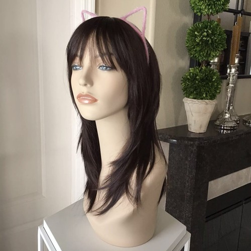 NEW Cat Ears Hair Headband Pink Fuzzy Kitten Halloween Party Costume Crafts Girl - Picture 2 of 12
