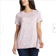 Ellen Tracy Womens Tunic Top BLUSH LEOPARD,MEDIUM NWT