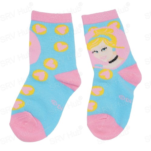 3Pairs Licensed Disney Princess Mid Calf Socks, Kids Girls Clothing Accessories - Picture 12 of 14