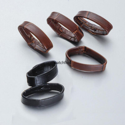 2pcs Leder Uhrenarmband Strap Retaining Ring Schleife Loop Hoop Keeper Buckle
