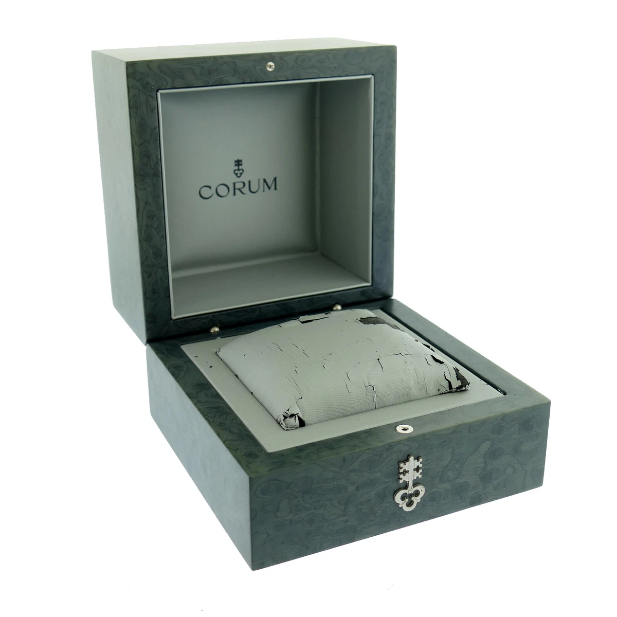 GENUINE CORUM MIDSIZE MARBLE GREEN WATCH BOX GRAY SATIN INTERIOR