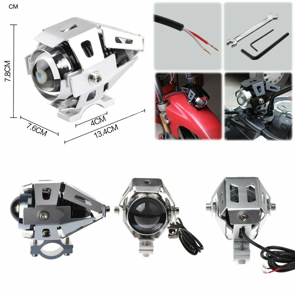 COPPIA FARETTI SUPPLEMENTARI ARGENTO LED 15W TRIUMPH TIGER XC EXPLORER 1215 800 Foto 3 de 3