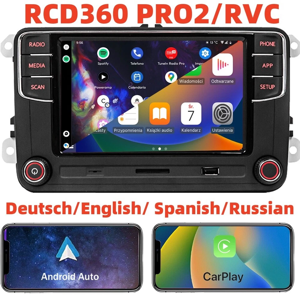 SCUMAXCON Autoradio RCD360PRO2 RCD330 Carplay Android Auto BT Für VW Golf Passat
