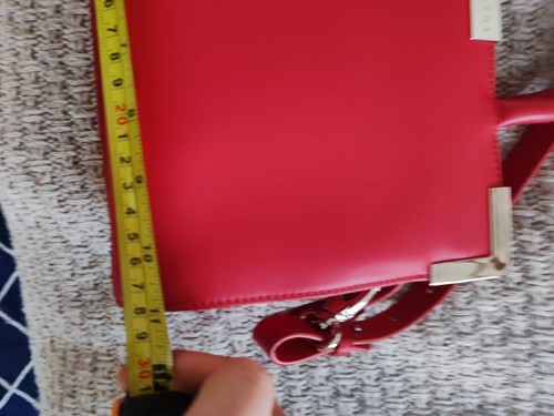 Borsa LAMARTHE Paris rossa in vera pelle con tracolla - Foto 6 di 7