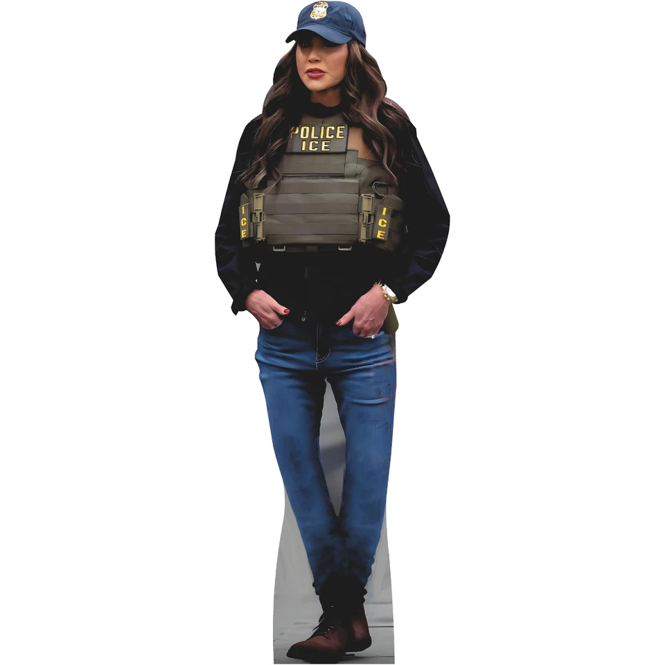 WET PAINT H38283 Kristi Noem ICE Police Bulletproof Vest Cardboard Cutout Standee Standup