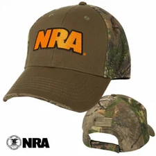 NRA Zeroed in Embroidered Logo Camo Hat Cap Adjustable Fit Authentic, New W/Tags