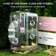 Gorgeous Hamster Luxury Castle Transparent Gerbil Mouse Cage Animal Play Home