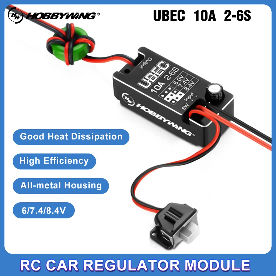Hobbywing UBEC 10A Car Regulator Module IP67 2-6S 6/7.4/8.4V For RC Crawlers Car - Image 2 of 4
