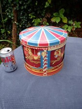 Rotating Musical Carousel Decorative Biscuit Tin  - See Video