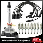 Spark Plug + Wire Ignition Distributor For GMC Cadillac Chevy V8 5.0L 5.7L OEM