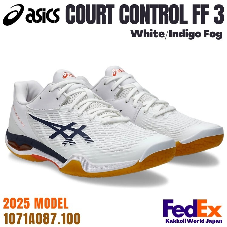 Asics Badminton Shoes COURT CONTROL FF 3 White/Indigo Fog