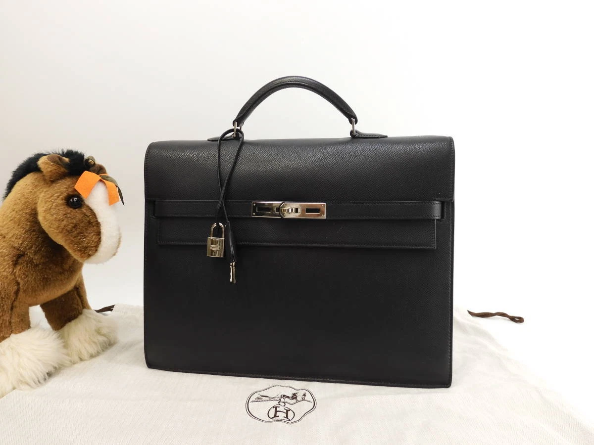 HERMES Epsom Kelly Depeche 38 Black 1150025