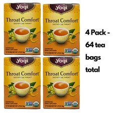 Yogi Tea - Throat Comfort 4 Pack - Caffeine Free - 64 Organic Herbal Tea Bags