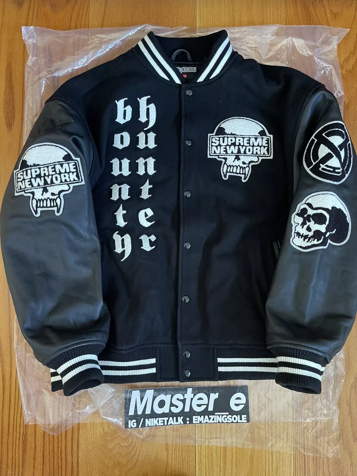 Veste universitaire Supreme x Bounty Hunter noire XXL FW23