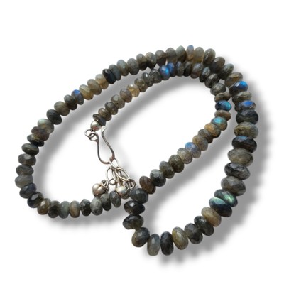 Jay King Labradorite Blue Glow Beaded Necklace Sterling 925 Signed Southwestern 