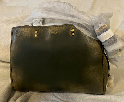 Authentic, NWT- Coach Rogue 31 Loved Leather Green